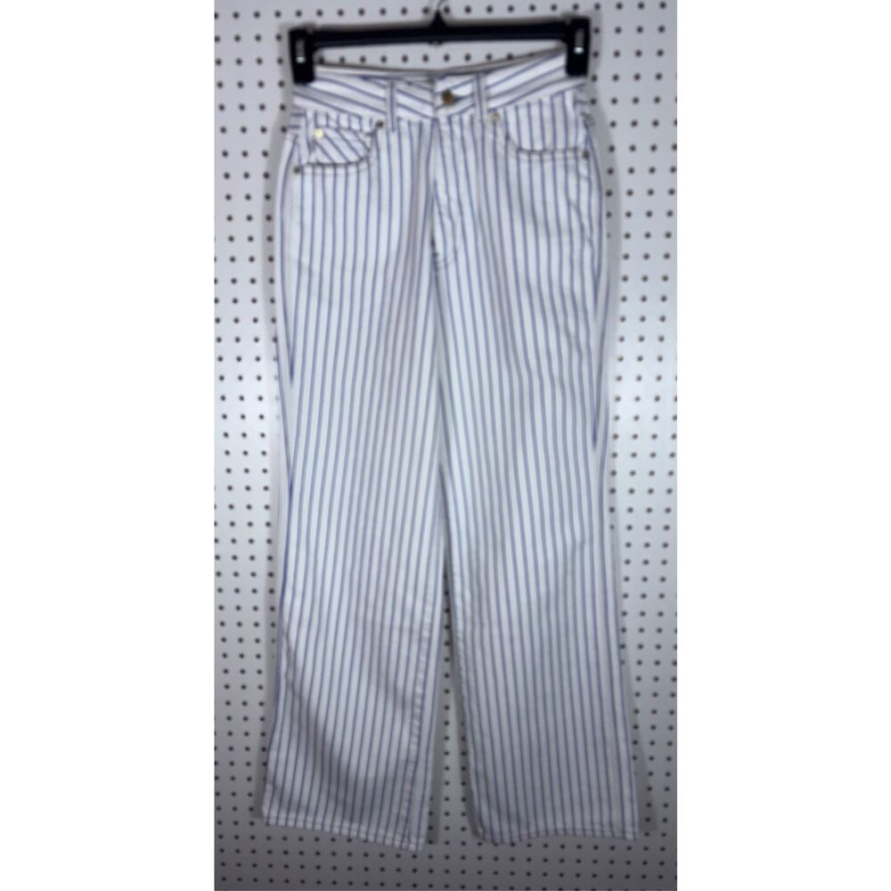 DL1961 Lily wide leg nautical stripe denim jeans size 24